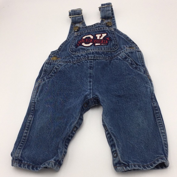 Vintage 1990's OshKosh B’Gosh Infant Denim Jean Overalls Size 12 Months - Picture 4 of 12